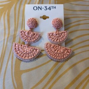 Pink Woven Earrings On 34th Street